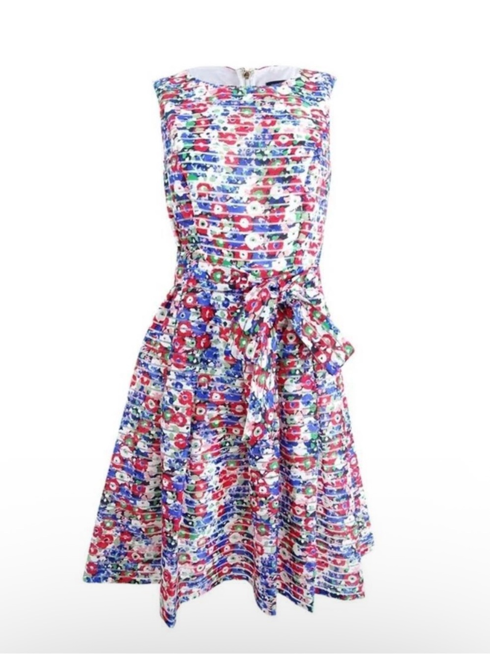 TOMMY HILFIGER Floral (Shadow/Stripe) A Line, midi Fit.  Size 2.